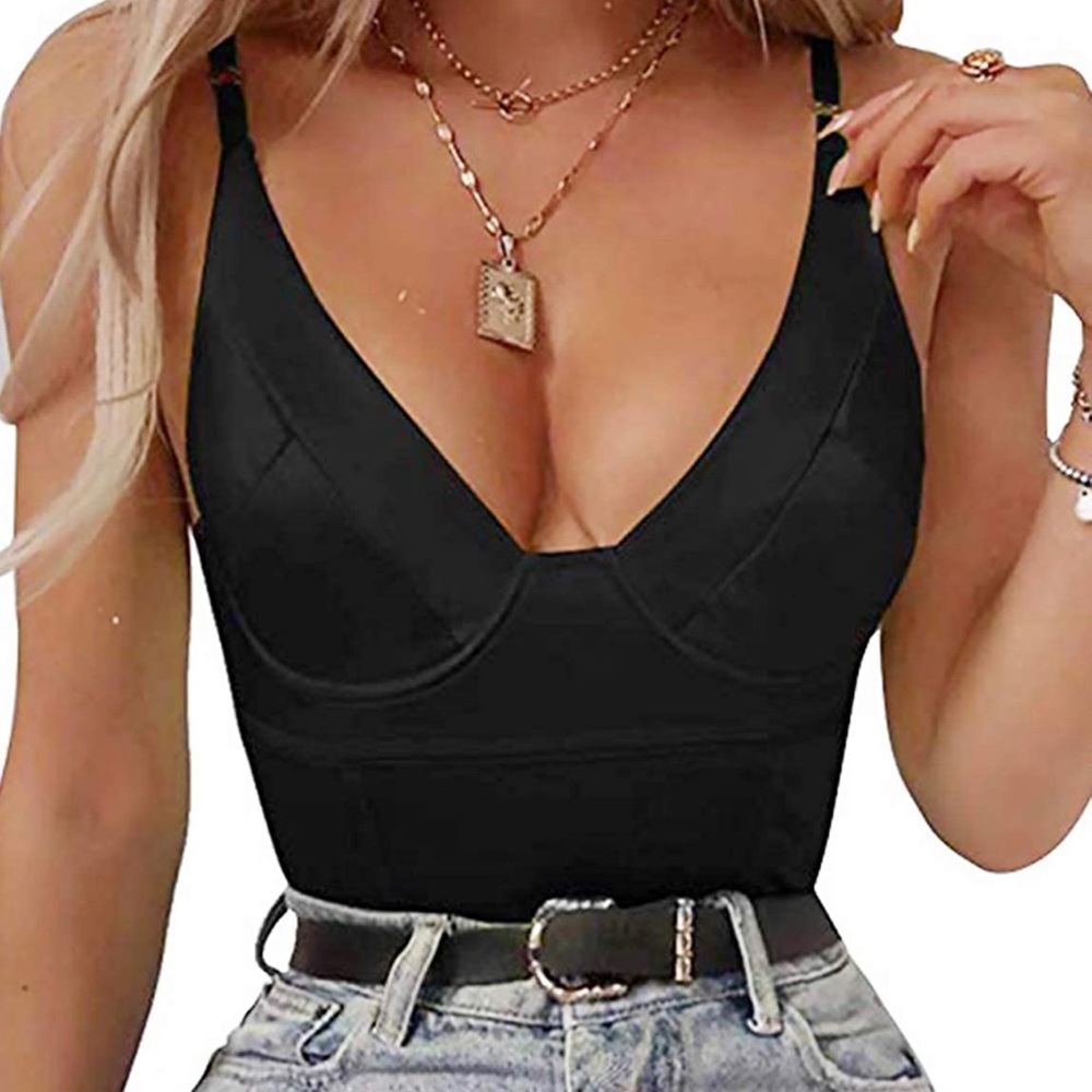 Black Satin Bodysuit